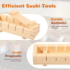 Handcrafted Wooden Sushi Maker Press Mould | Easy Home Sushi Kit for Perfect Rolls & Nigiri