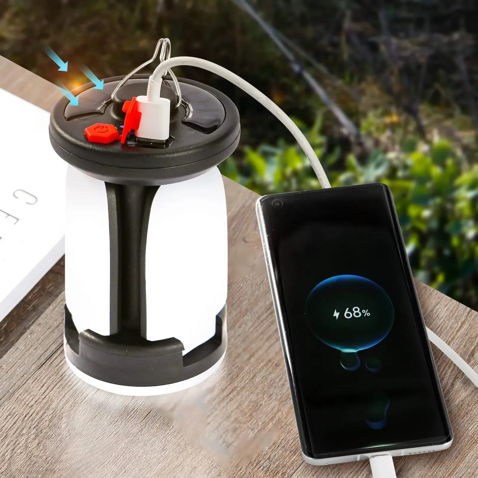 Solar USB Folding Leaf Camping Lantern | Waterproof Outdoor LED Light for Camping & Garden
