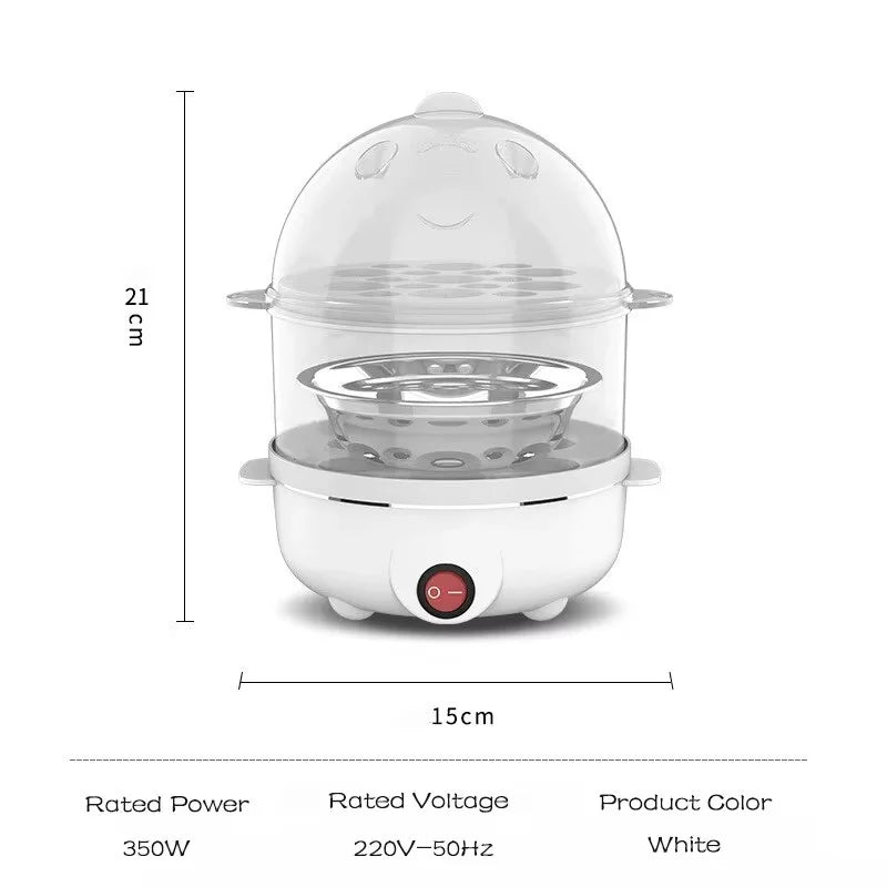 Double Layer Multifunctional Electric Egg Cooker | Perfect Boiled, Poached & Steamed Eggs Every Time