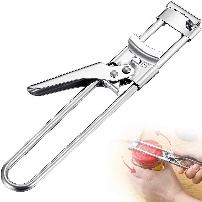 Adjustable Stainless Steel Jar & Bottle Opener | Multi-Function Kitchen Lid Opener Tool