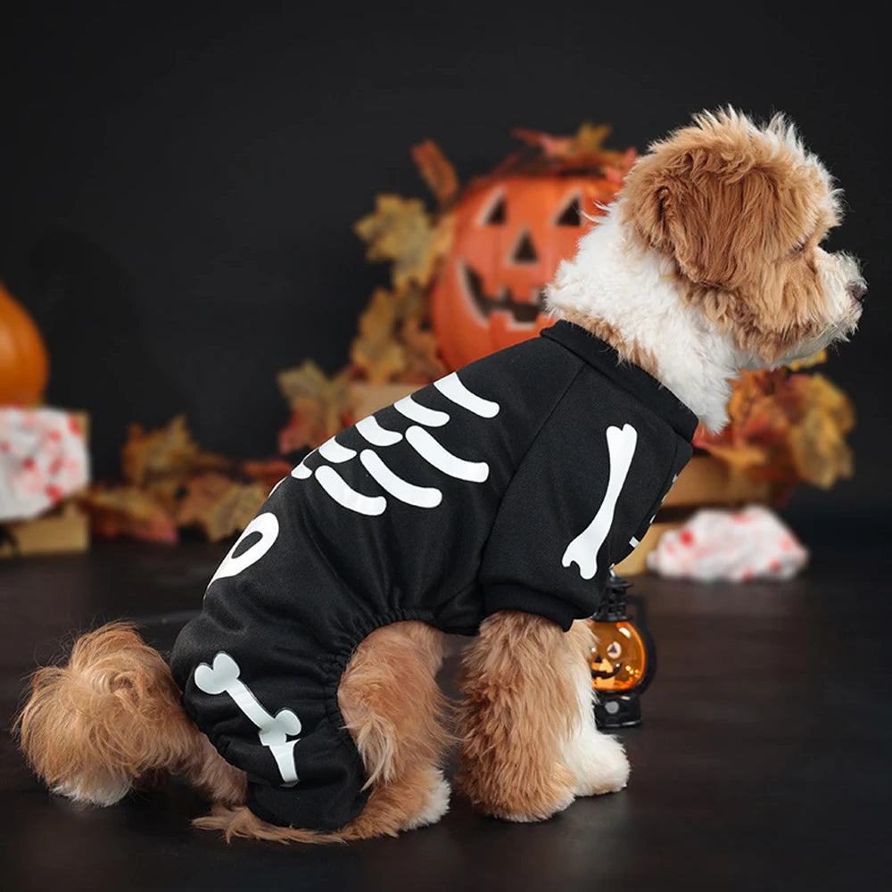Skeleton Jumpsuit Dog Halloween Costume | Vet-Approved Pet Essential for Comfort, Safety & Wellbeing