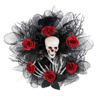 Halloween Garland Red Rose Skull Front Door Wreath | Some Decorations Are Just Décor — This One Becomes Part of Your Tradition