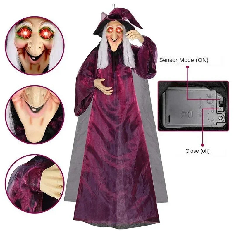 Animated Halloween Witch Decor with Sound and Glowing Eyes | Beautiful, Festive & Built to Last Season After Wonderful Season