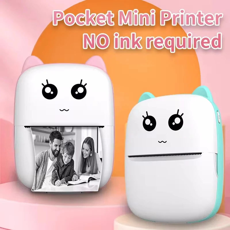 Mini Wireless Bluetooth Thermal Label Printer | Portable No-Ink Label Maker for iOS & Android