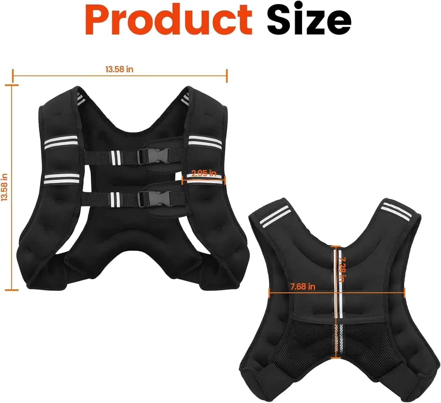 Adjustable Weighted Vest with Reflective Stripes | Effortlessly Functional Home Essential for Clean, Organised Living