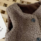 Kids Lamb Wool Winter Gilet | Fluffy Fleece Waistcoat for Toddlers & Children