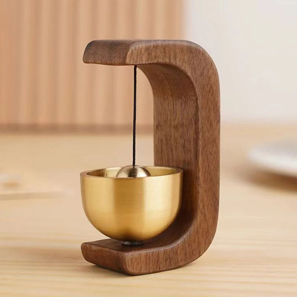 Wireless Door Chime with Brass Bell and Wooden Frame | Stylish Home Essential That Transforms & Elevates Your Living Space