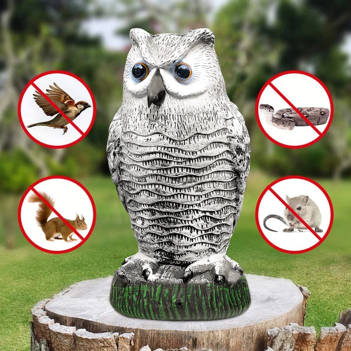 Realistic Owl Decoy Bird Repeller | Hardy, Weather-Resistant & Beautifully Designed for Your Outdoor Space