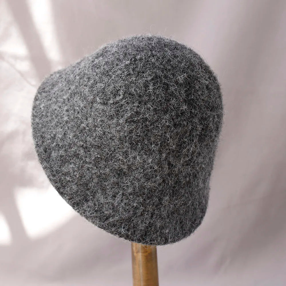 Women's Winter Wool Bucket Hat | Warm Knit Wide Brim Hat for Autumn & Winter