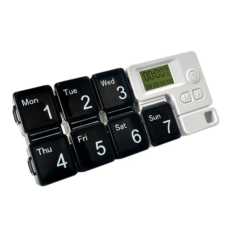 Smart Electronic Weekly Pill Organiser | 7-Day Medication Reminder with Alarm for Daily Doses