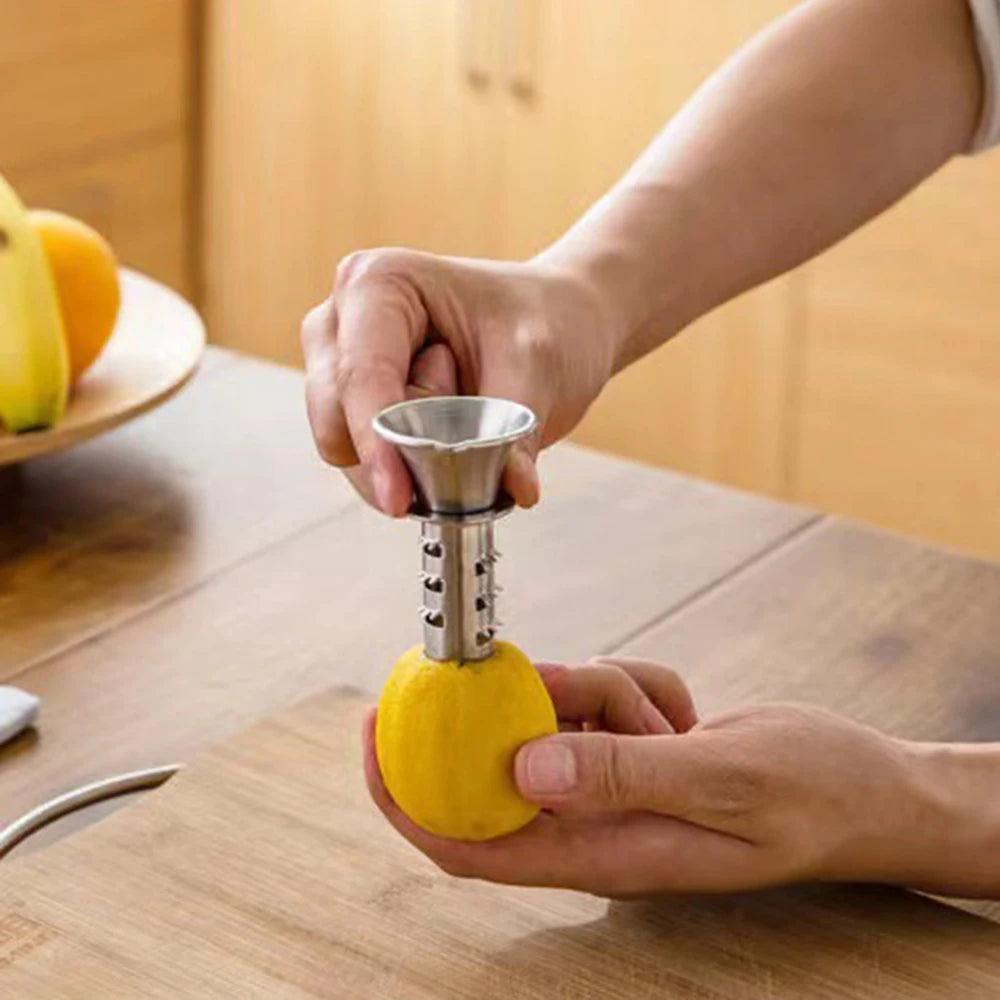 Stainless Steel Manual Lemon Juicer | Heavy-Duty Lever Press Citrus Squeezer — No Seeds, No Mess