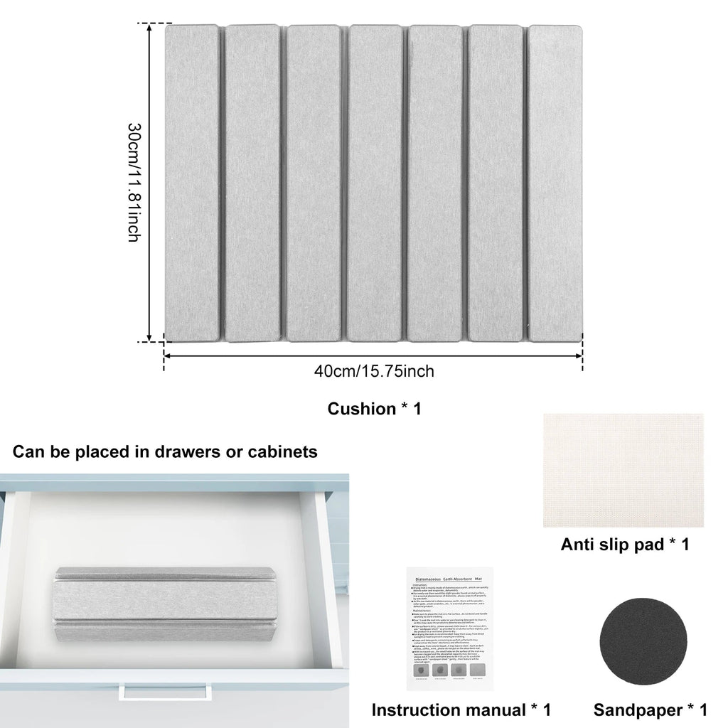 Foldable Diatomite Stone Dish Drying Mat | Fast-Absorbing Kitchen Mat — No Soggy Cloths or Mould