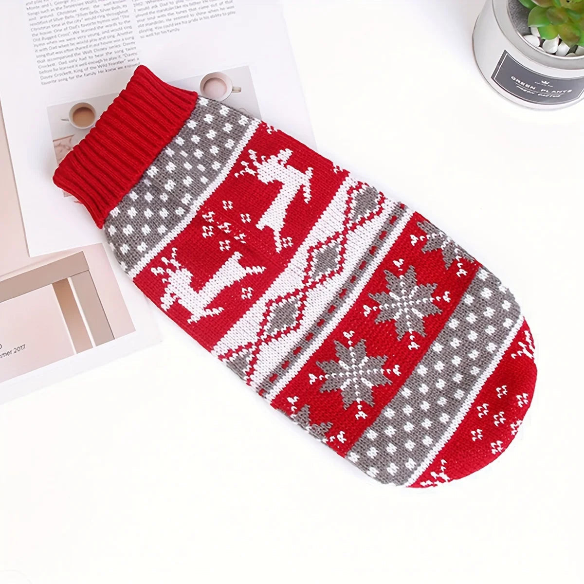 Knitted Dog Christmas Jumper | Festive Pet Sweater for Small Dogs