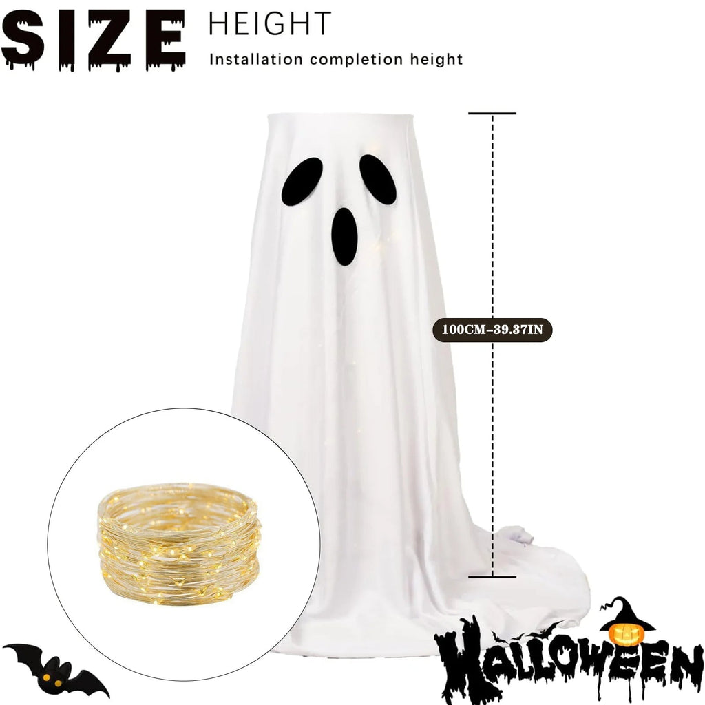 Lighted Halloween Candy Bowl Stand with Ghost Design | Bring the Magic of the Season into Your Home with This Beautiful Piece