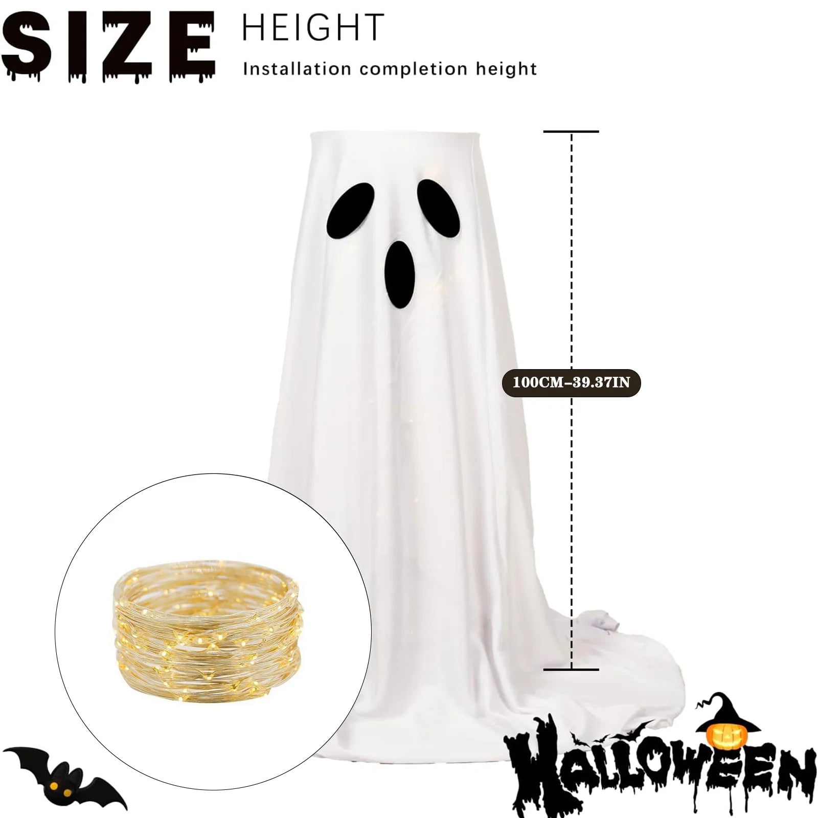 Lighted Halloween Candy Bowl Stand with Ghost Design | Bring the Magic of the Season into Your Home with This Beautiful Piece