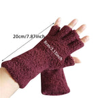 Winter Knit Half Finger Gloves | Warm Fingerless Gloves for Men & Women