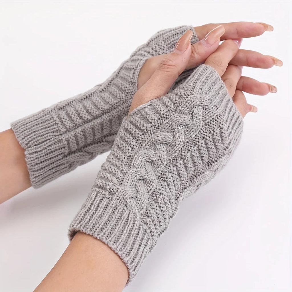 Women's Knit Fingerless Winter Gloves | Stylish Knitted Hand Warmers for Women