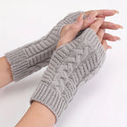 Women's Knit Fingerless Winter Gloves | Stylish Knitted Hand Warmers for Women
