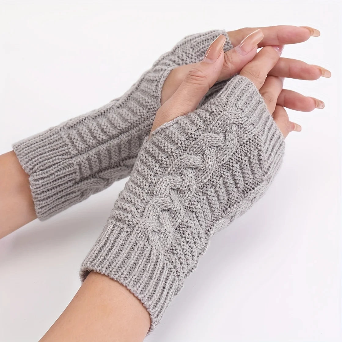 Women's Knit Fingerless Winter Gloves | Stylish Knitted Hand Warmers for Women