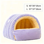 Enclosed Cat Cave Bed | Warm Arctic Fleece Hooded Pet Bed for Cats & Small Dogs