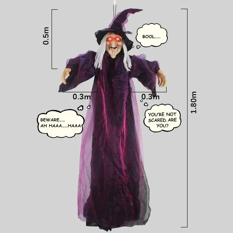 Animated Halloween Witch Decor with Sound and Glowing Eyes | Beautiful, Festive & Built to Last Season After Wonderful Season