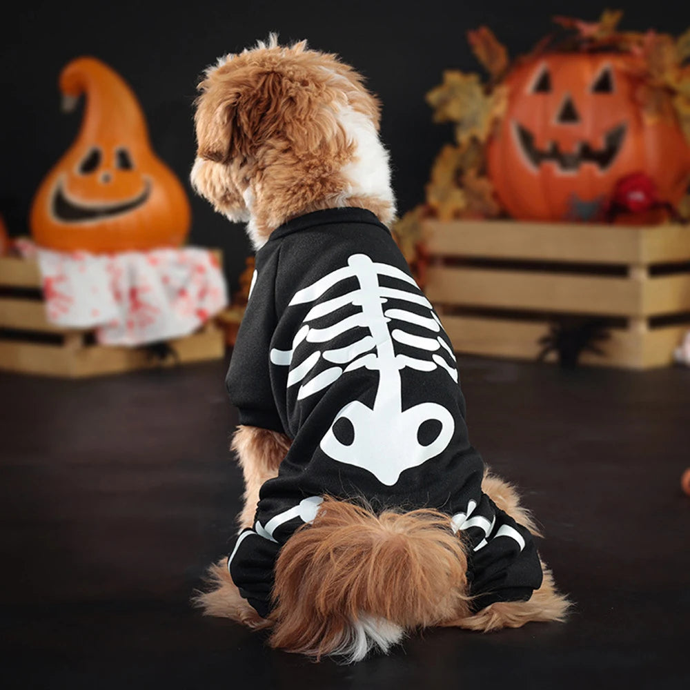 Skeleton Jumpsuit Dog Halloween Costume | Vet-Approved Pet Essential for Comfort, Safety & Wellbeing