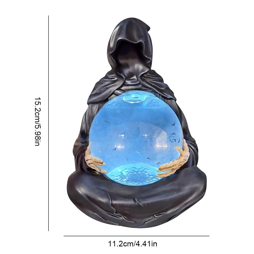 Grim Reaper Crystal Ball Halloween Decoration | Bring the Magic of the Season into Your Home with This Beautiful Piece
