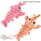 Electric Jumping Shrimp Interactive Cat & Dog Toy | Motion-Activated Wriggling Plush Pet Toy