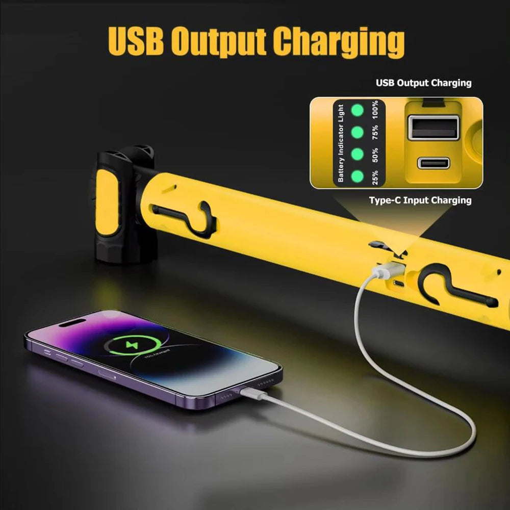 Rechargeable LED Work Light with Magnetic Base | Compact, Powerful & Ready to Go — Premium Tech at Outstanding Value