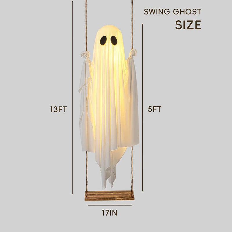 Outdoor Lighted Ghost Halloween Decoration with Swing and LED Lights | Festive, Charming & Built to Create Magical, Lasting Seasonal Memories