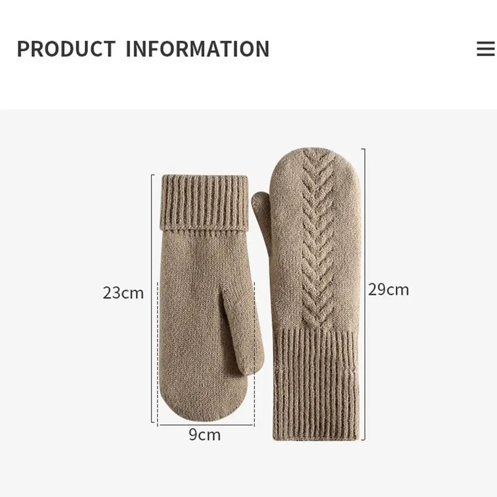 Double Layer Fleece Lined Winter Mittens | Warm Thermal Gloves for Women — 5 Colours