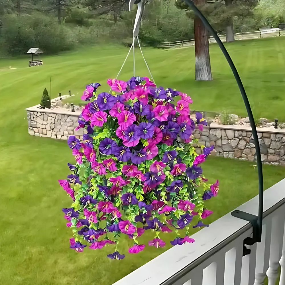 UV Resistant Artificial Morning Glory Flower Hanging Decor | Stylish Home Essential That Transforms & Elevates Your Living Space