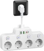 Wall-mounted Power Strip With Independent Switch — 2 USB A And 1 USB C | Cleverly Designed for Everyday Use — You'll Wonder How You Managed Without It