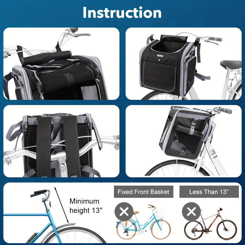 Expandable Bike Basket for Pets | Engineered for the Great Outdoors — Lightweight, Tough & Dependable