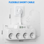 Wall-mounted Power Strip With Independent Switch — 2 USB A And 1 USB C | Cleverly Designed for Everyday Use — You'll Wonder How You Managed Without It