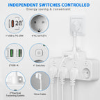 Wall-mounted Power Strip With Independent Switch — 2 USB A And 1 USB C | Cleverly Designed for Everyday Use — You'll Wonder How You Managed Without It