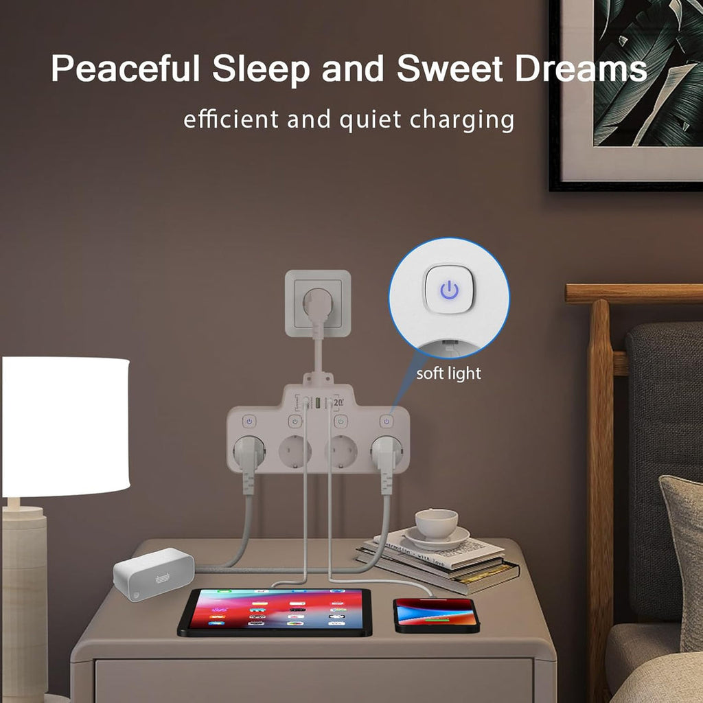 Wall-mounted Power Strip With Independent Switch — 2 USB A And 1 USB C | Cleverly Designed for Everyday Use — You'll Wonder How You Managed Without It