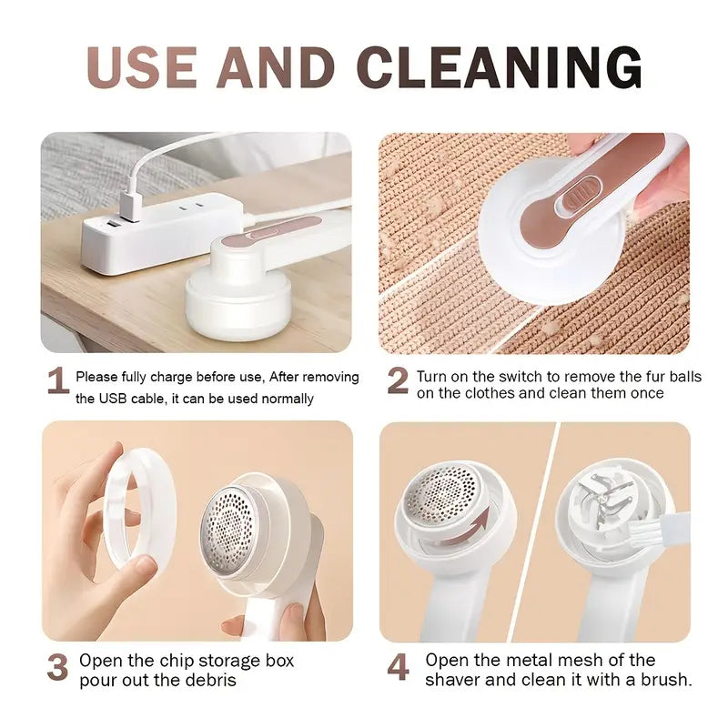 Rechargeable Electric Lint Remover for Clothing, Furniture, and Carpets | Intelligent Design Meets Reliable, Long-Lasting Everyday Performance