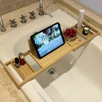 Bamboo Bathtub Tray — For Ultimate Relaxation | Compact, Stylish & Incredibly Useful — An Everyday Home Must-Have