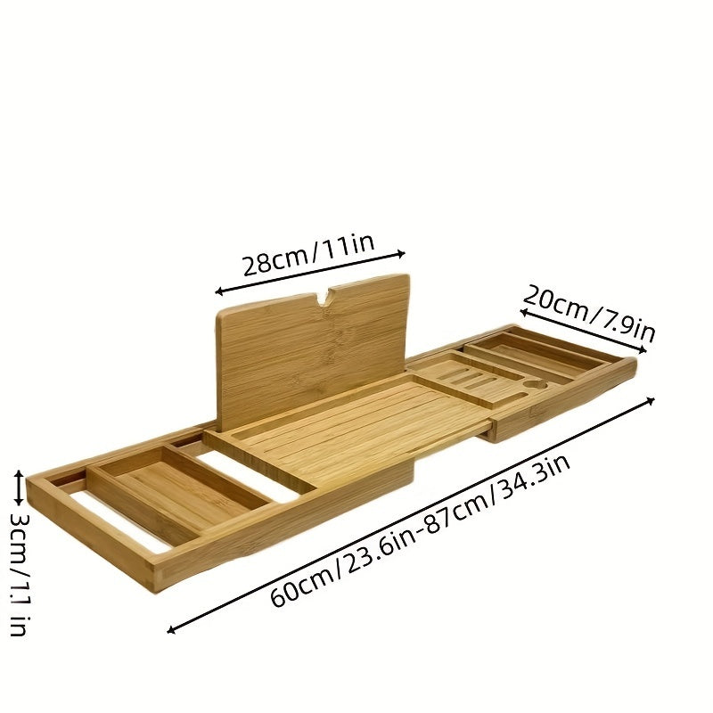 Bamboo Bathtub Tray — For Ultimate Relaxation | Compact, Stylish & Incredibly Useful — An Everyday Home Must-Have