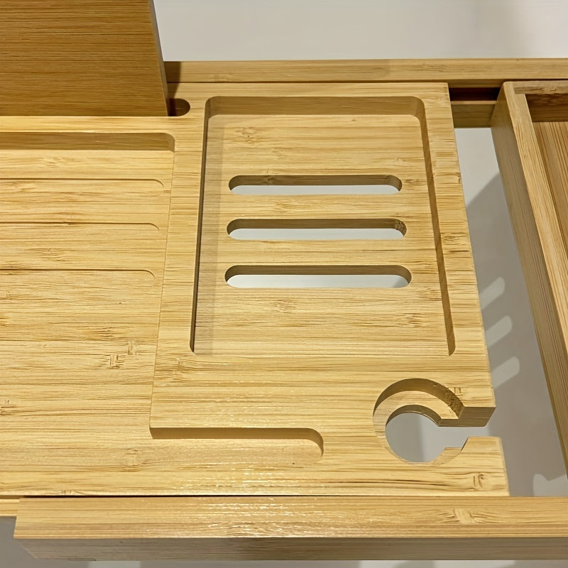Bamboo Bathtub Tray — For Ultimate Relaxation | Compact, Stylish & Incredibly Useful — An Everyday Home Must-Have