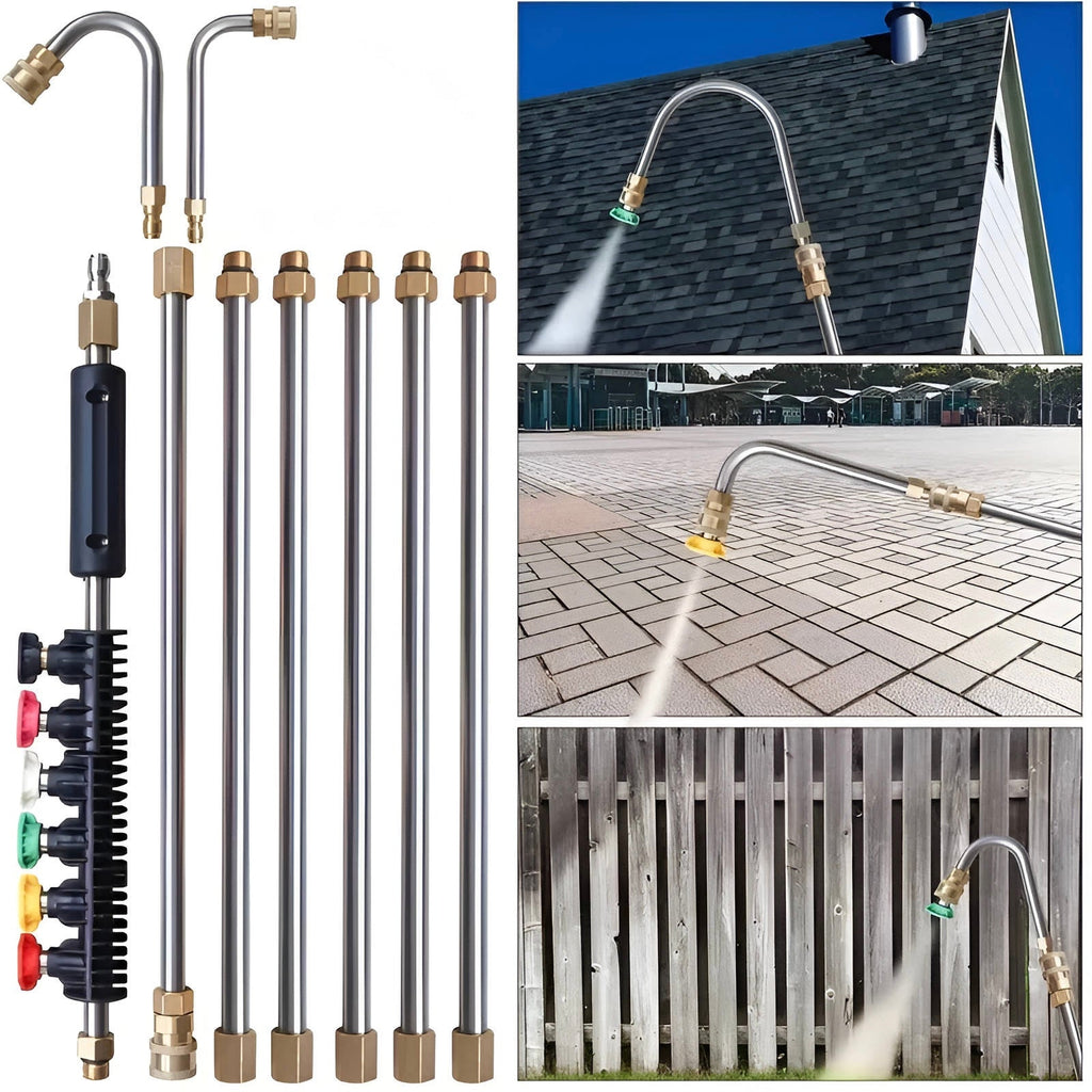 4000 PSI Telescoping High Pressure Power Washer Extension Wands For Gutter & Roof Drainage & Walls Cleaning | Stylish Home Essential That Transforms & Elevates Your Living Space