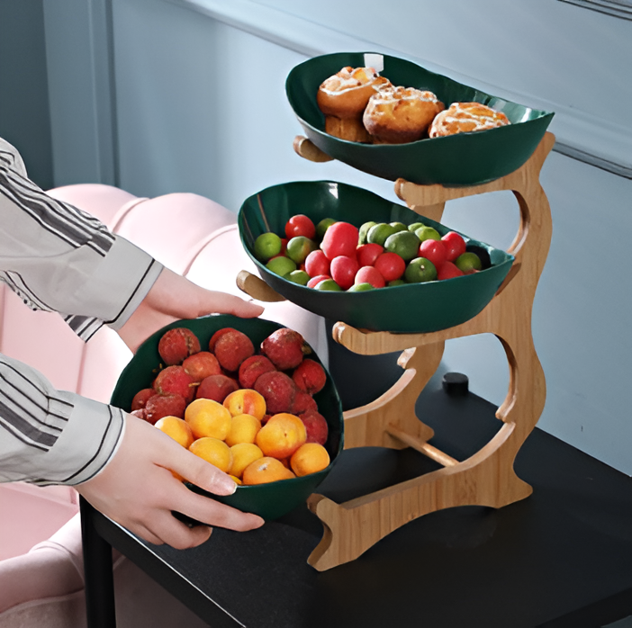 Multi-tiered wooden fruit bowl | Upgrade Your Home with This Thoughtfully Designed Everyday Essential