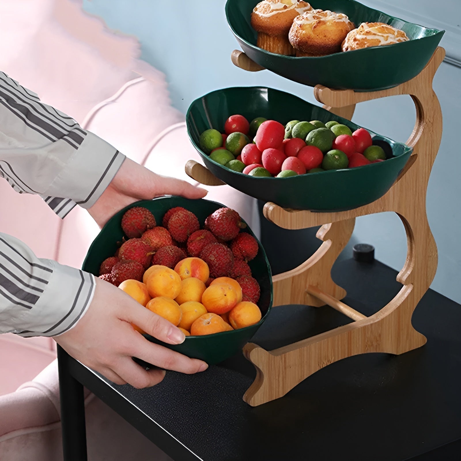 Multi-tiered wooden fruit bowl | Upgrade Your Home with This Thoughtfully Designed Everyday Essential