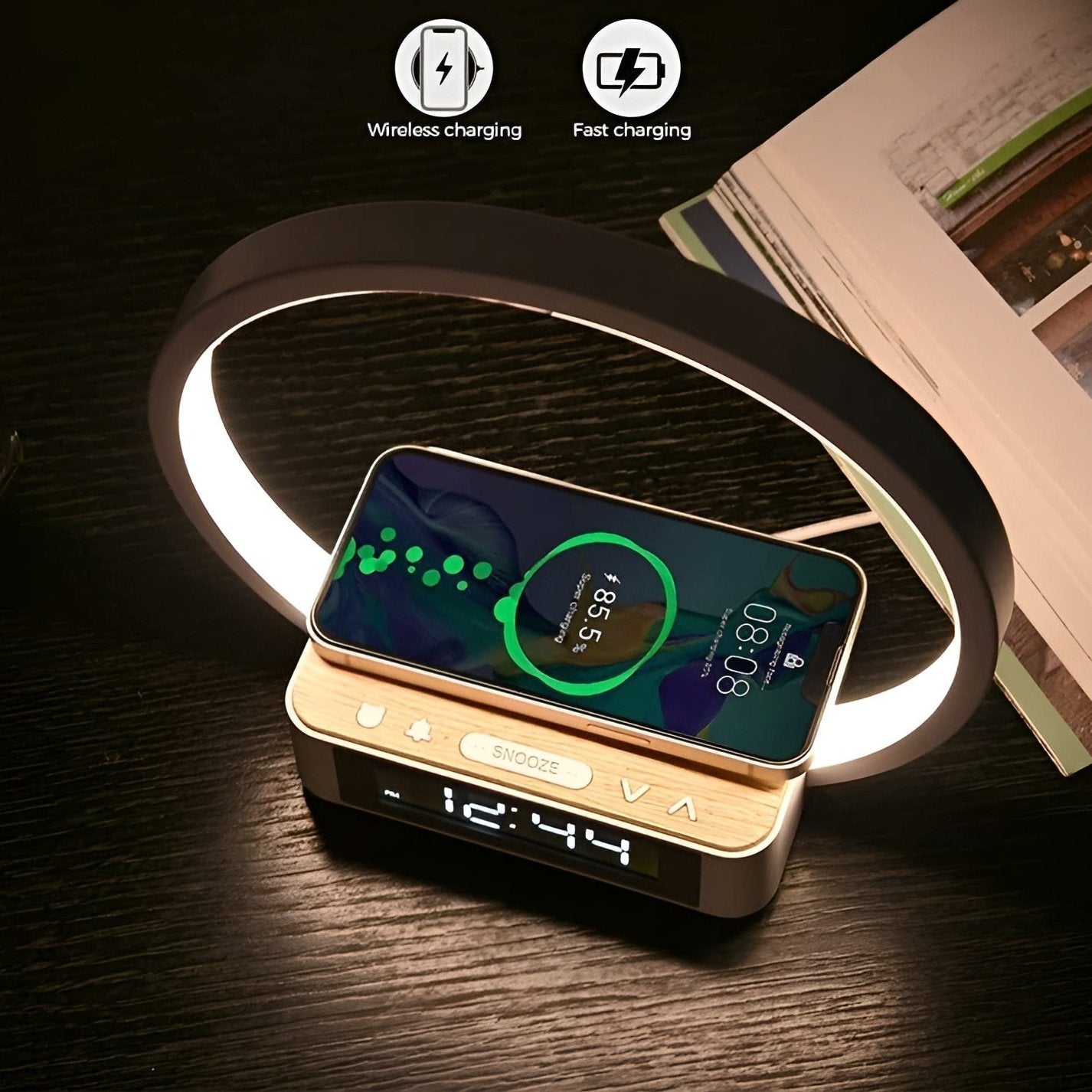 3-in-1 Table Lamp — Wireless Charging, Alarm Clock & Touch Control | Practical, Beautiful & Built to Last — The Smart Choice for Any Home