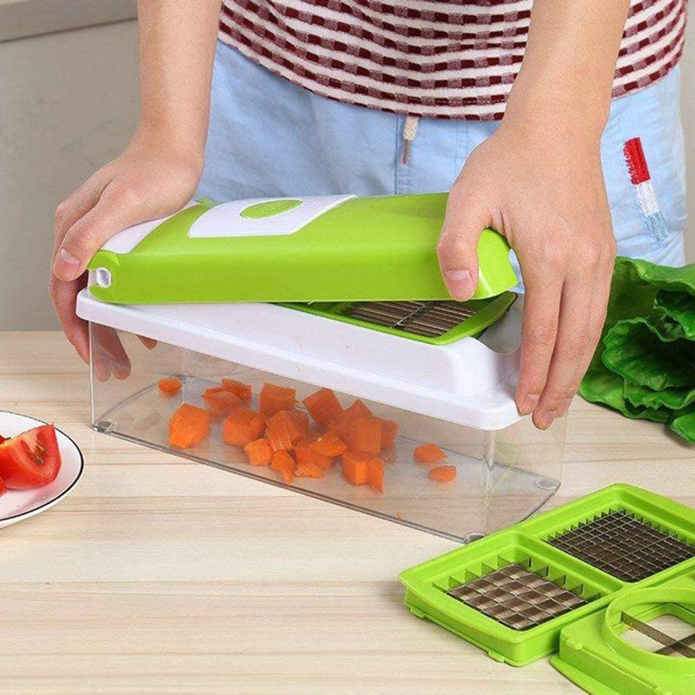 12-in-1 Multifunctional Vegetable Cutter — Quickly and Safely Cut Vegetables | Effortlessly Functional Home Essential for Clean, Organised Living