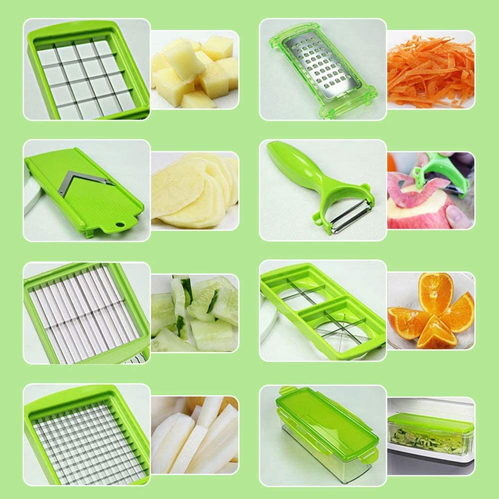 12-in-1 Multifunctional Vegetable Cutter — Quickly and Safely Cut Vegetables | Effortlessly Functional Home Essential for Clean, Organised Living