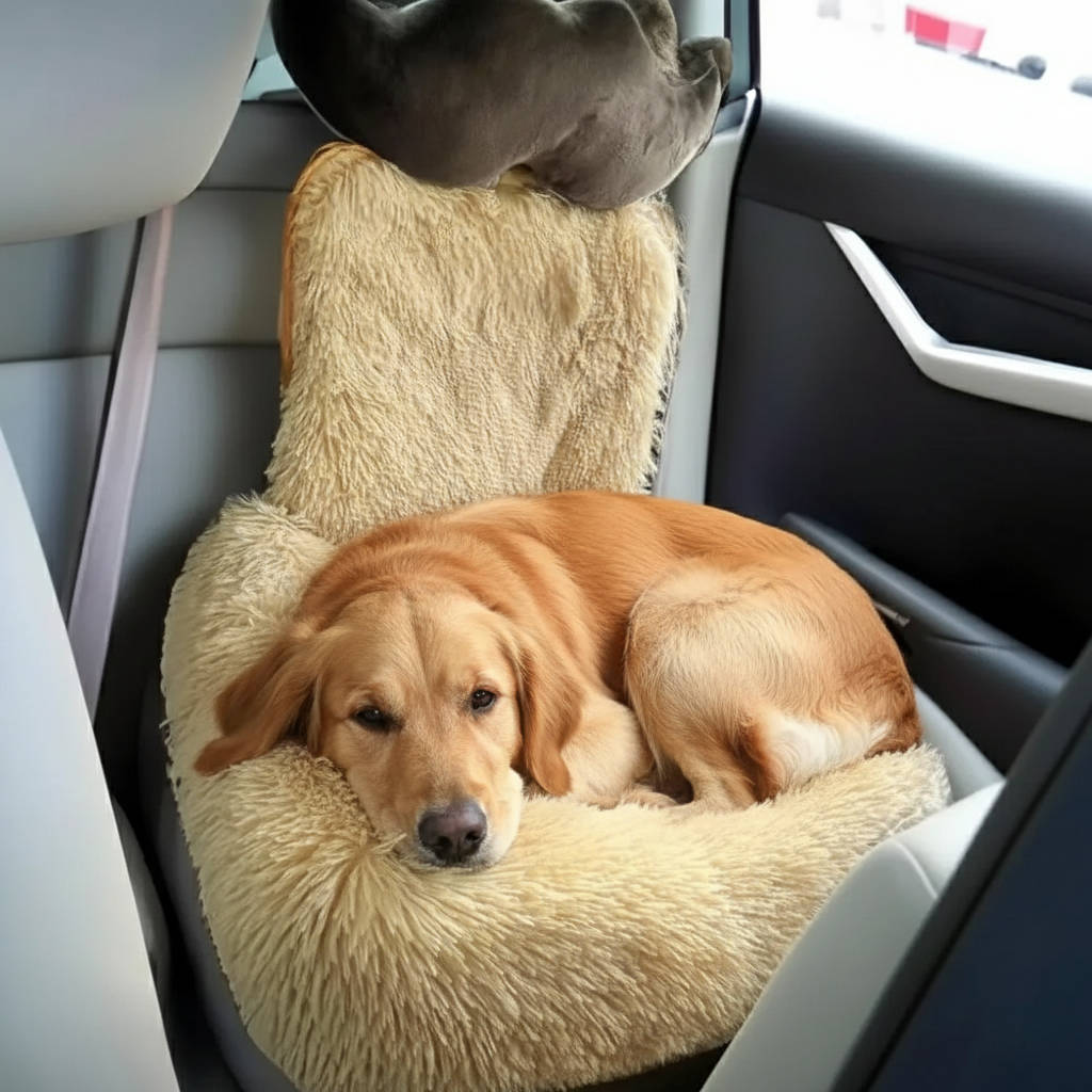 Car Dog Bed with Seat Protector | Waterproof Travel Dog Bed for Back Seat