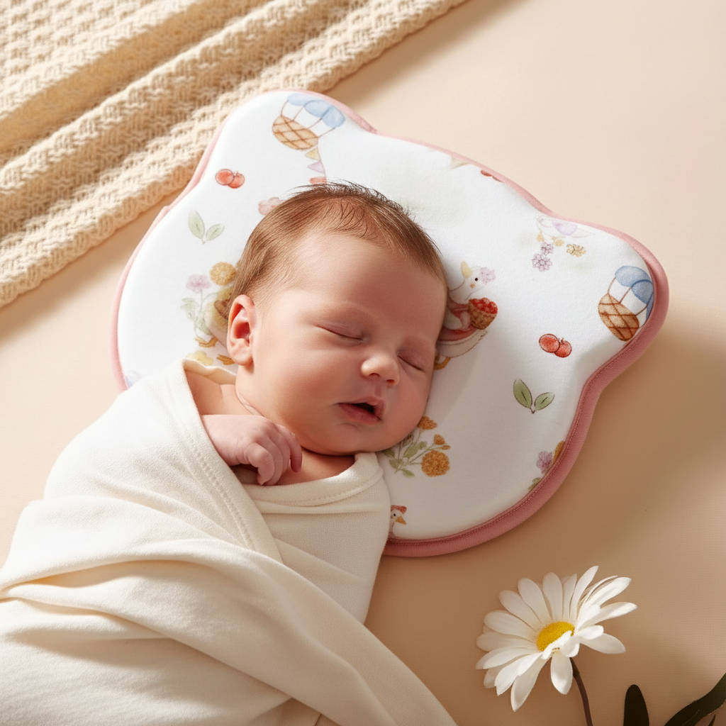 Infant Pillow Prevents Flat Head — Anti-Deviation Sweat-Absorbent | Thoughtfully Designed for Newborns, Infants & Growing Toddlers