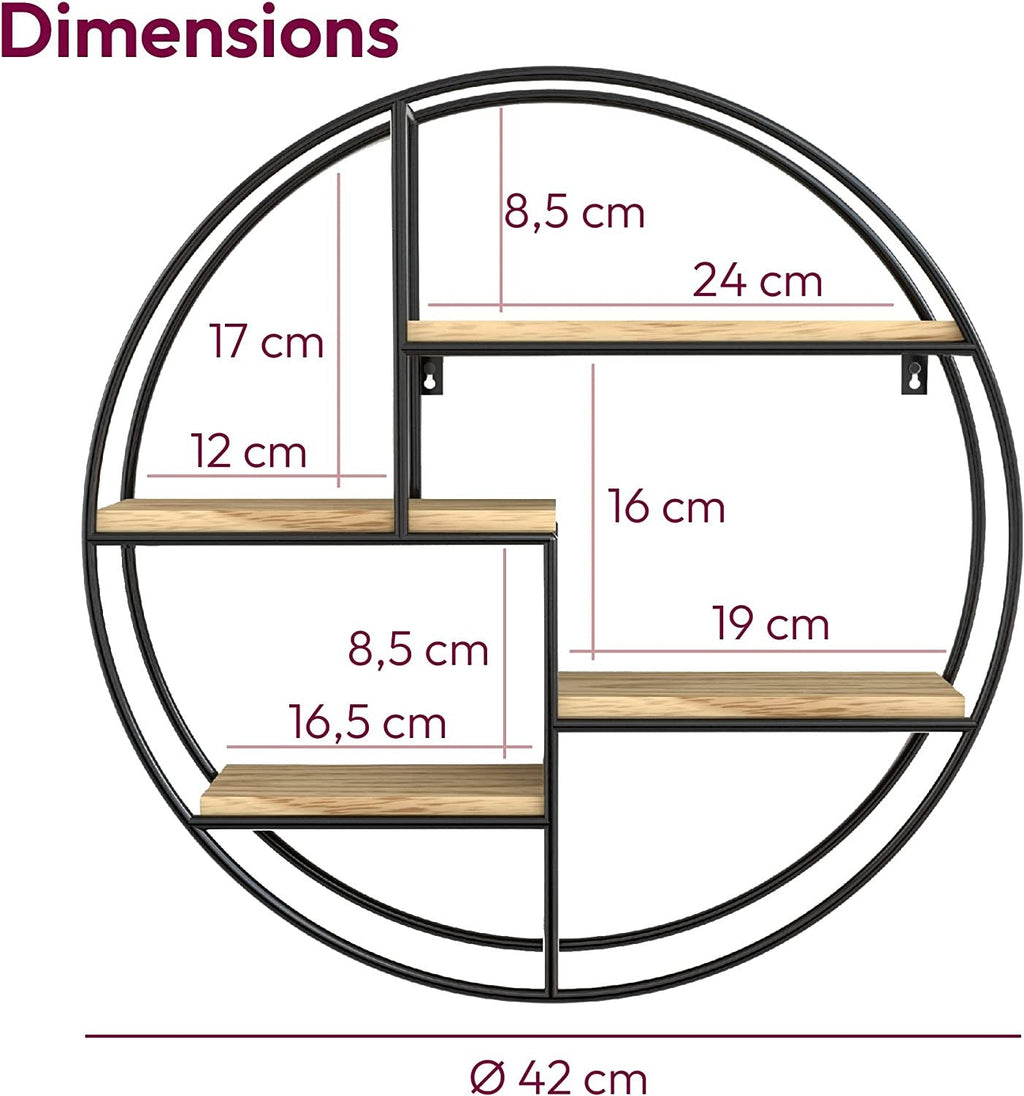 Industrial round wall shelf | Practical, Beautiful & Built to Last — The Smart Choice for Any Home